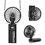 Handventilator, Tragbarer Mini Ventilator, 5200mAh Wiederaufladbar, Kleiner Taschenventilator Mit 6 Geschwindigkeitsstufen, 180° Faltbarer USB-Ventilator für Zuhause, Büro, Schule, Outdoor, Schwarz