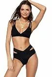 TRENDYOL Damen Ausschnitt Detaillierter Hoher Taillenbikini Sechs Bikini Bottoms, Schwarz, 34 EU