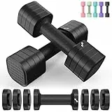 Sportneer Verstellbare Hanteln Frauen Set – Kurzhanteln 2er Set (0,9–2,3 kg pro Hantel), 4-in-1 Hanteln Set mit rutschfestem TPU-Griff,Dumbbell Set für Home Gym, Fitness & Krafttraining (Schwarz)