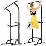 TREX SPORT Power Tower TX-060PR | Dip Station & Klimmzugstange freistehend | multifunktionaler Kraftturm bis 150 kg
