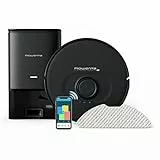 Rowenta X-Plorer Serie 75+, 4-in-1 Saugroboter mit Wischfunktion, Absaugstation, Laser-Navigationssystem, 3 Reinigungsmodi, 120 Min. Laufzeit, 4 Std. Ladezeit, 0,26 L Staubbehälter, schwarz, RR8585
