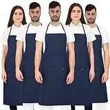 PALLTEX BORAGO Kochschürze Männer Kochschürze Damen Schürze Damen Schürze Herren für Kochen Basteln Malen Backen EN ISO 13688 (Blau - 5 Stücke)