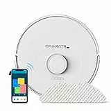 Rowenta RR8567 X-Plorer Serie 75 4-in-1 Wisch- & Saugroboter | Laser-Navigationssystem | 3 Reinigungsmodi | Teppicherkennung | 120 Min. Laufzeit | 4 Std. Ladezeit | 0,3 L Staubbehälter | Weiß