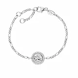 Herzengel Mädchen Kinder Armband aus Sterling Silber und einem Anhänger mit Schutzengel Symbol - besetzt mit 24 Zirkonia Steinen - Karabinerverschluss - längenverstellbar - nickelfrei
