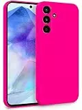 MyGadget Hülle für Samsung Galaxy A55 5G - Zweilagige Handyhülle mit Kameraschutz - Cover mit Innenfutter & Silikon außen - Magenta Rot