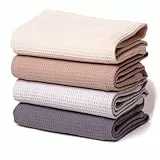 Happy Home Geschirrtücher Baumwolle in 45x65cm | Küchenhandtücher 4 Stück | Geschirrtücher Waffelstruktur | Geschirrtuch in Vier Farben | Tea Towels | Waffelpique Küchentuch & Trockentücher