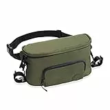 hauck Pushchair Hip Bag, Olive - Große 2in1 Bauchtasche & Kinderwagen Organizer mit Reißverschlusstasche & Verstellbarem Gurt, 17 x 11 x 32 cm, Einfache Befestigung am Buggy, für Damen & Herren