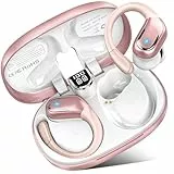 Kabellose Ohrhörer, Bluetooth 5.3 Kopfhörer Sport, 75H Hi-Fi Stereo Wireless Ohrhörer mit 4 ENC Noise Canceling Mikrofon, IPX8 wasserdichte Ohrstöpsel mit Ohrbügel, LED-Display, Bluetooth-Ohrhörer