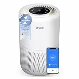 LEVOIT Luftreiniger HEPA Filter, Luftfilter gegen Schimmel Staub Pollen Gerüche, bis zu 35㎡ Raucherzimmer, Airpurifier Schlafmodus Nachtlicht Timer, App Steuerung, Silberweiß