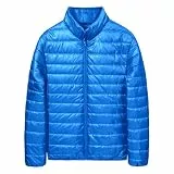Uwdiohq Winterjacke Damen Steppjacke Wasserdichte Pufferjacke Leichte Warme Übergangsjacke Winter Jacken Bequeme Daunenjacke Langarm Damenjacke Classic Einfarbige Mantel(Himmelblau,5XL)