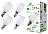 greenandco 4x Glühfaden LED Lampe | matt | E14 G45 | 2,2W 470lm | ersetzt 40W | 2700K warmweiß | 320° | 230V | flimmerfrei | Energieeffizienzklasse A | nicht dimmbar