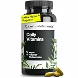 natural elements Daily Vitamins – 120 Multivitamin Kapseln – alle wertvollen Vitamine A-K – perfekt für Sportler – vegan, hochdosiert, ohne unnötige Zusätze – in Deutschland produziert & laborgeprüft