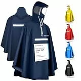 CYCLEHERO Regenponcho Fahrrad extra wasserdicht und robust - TEST SEHR GUT - Premium Regencape Fahrrad mit Reflektoren, Sichtfenster - Regenbekleidung als Regenponcho Herren und Damen - Regenjacke