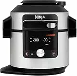Ninja Foodi MAX Multikocher mit Smart Deckel, 7,5L, 14-in-1 Multicooker, Pressure Cooker Schnellkochtopf, Airfryer Heißluftfritteuse, Slow Cooker, digitaler Temperaturfühler, Edelstahl, OL750EU