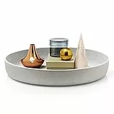 blomus -MOON- Dekoschale aus Stein, puristische Beton-Optik, hochwertige Verarbeitung, Industrial-Design, individuell nutzbar, trendiges Wohnaccessoire 50 x 50 x 8.5 cm, Grau, 65446
