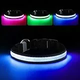 RUXAN Leuchtendes Hundehalsband USB Aufladbar, LED Hundehalsband Wasserdicht mit 3 Modi Größe Einstellbar Sicherheit Hundehalsbands für Kleine Mittlere Große Hunde für Nacht Sicherheit