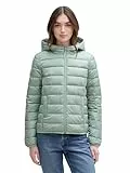 TOM TAILOR Denim Damen 1042098 Lightweight Steppmantel mit Kapuze, 28991-Gleam Jade Green, M
