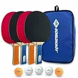 Schildkröt Tischtennis-Set Hobby, für 4 Spieler (4 Schläger, 5 Bälle, in Tragetasche, gute Freizeitqualität), 788603, Weiß