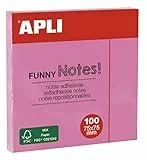 APLI 19082 - Haftnotizen FUNNY 75 x 75 mm - Block mit 100 Blatt Pastellrosa