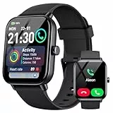 Smartwatch Herren Damen mit Telefonfunktion,1.8' Smart Watch Fitnessuhr mit Whatsapp und Alexa,Herzfrequenz Schlafmonitor,120+ Sportmodi Fitness Tracker,IP68 Wasserdicht Uhren für Samsung/Android/iOS