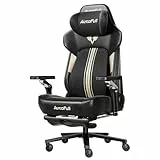 AutoFull M6 Ultra+ 2.0 Gaming Stuhl, mit Shiatsu Massage, Ergonomischer Gaming Chair Beheizbar & Gekühlt, 8D Lendenwirbelstütze, 720° Verstellbare Armlehnen, Fußstütze, Belastbar bis 150kg, Schwarz