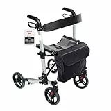 RIDDER – Rollator Mio | Faltbarer Gehwagen mit höhenverstellbaren Griffen, breitem Sitz & Rückengurt. Gehhilfe mit Abnehmbarer Einkaufstasche & Gehstockhalter | Belastbar bis 136kg