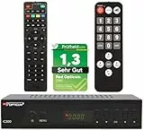 Opticum C200 Full HD Kabel Receiver mit PVR Aufnahmefunktion + Senioren-Fernbedienung, DVB-C Receiver für Kabelfernsehen mit HDMI SCART USB Kabelanschluss für Radio und Fernsehen