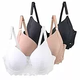 XCXC 3er Pack Damen BHS mit Bügel 85–115 B/C Große Größen Push-Up Spitzen-BH mit Verstellbaren Trägern Leicht Atmungsaktiv Komfort Unterwäsche für Alltag und Freizeit