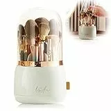 LOMUG Make up Organizer, Makeup Brush Holder, 360° Drehbar Kosmetik Organizer mit Deckel Make up Pinsel Aufbewahrung Organizers Lippenstift Etui Schminke Pinselhalter für Schminktisch Schlafzimmer Bad