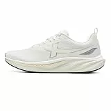 XTEP Laufschuhe Herren Extra Weite, Herren-Laufschuhe Gedämpft, 70% Energierückgabe, Hohe Dämpfung Cushioning, Leichte Joggingschuhe Herren, Atmungsaktiv Bequeme Running Shoes Men, Weiß-Gold, 44