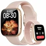 Smartwatch Damen Herren, 1,85″ AMOLED Touchscreen, Fitness Tracker mit Bluetooth Anrufen & KI, Herzfrequenz, SpO2, Schlaf- & Frauenzyklus-Tracking, 100+ Sportmodi, 3ATM Wasserdicht für iOS & Android