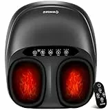 KNQZE Fußmassagegerät mit Wärme, Elektrische Massage mit 3 Intensitäten, Shiatsu Knetfunktion für Entspannung, Tragbar mit Fernbedienung, Bis Schuhgröße 47 (Grau)