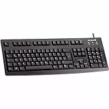CHERRY G83-6105, Kabelgebundene Tastatur für Industrieanwendungen, Deutsches Layout (QWERTZ), Abriebfeste Tasten, Leicht zu Reinigen, Recyclingfähig, Schwarz