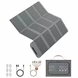 MHPOWOS 120W 19V Tragbares Solarpanel, Faltbares Solarladegerät mit 7-in-1-Solarstecker, IP65 Wasserdicht Camping-Solarpanel für Tragbare Kraftwerk, Smartphone, PC, Camping, Wandern, Outdoor-Reisen
