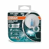 Osram COOL BLUE INTENSE H7, +100% mehr Helligkeit, bis zu 5.000K, Halogen-Scheinwerferlampe, LED-Look, Duo Box (2 Lampen)