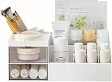 Carastek Make Up Organizer mit Schubladen,Kosmetik Aufbewahrungsbox Multifunktionale Aufbewahrungsbox Beauty Organizer Schminkaufbewahrung aus Kunststoff für Kommode Schlafzimmer Badezimmer