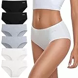coskefy Unterhosen Damen Baumwolle, 6er Pack Slips Damen Baumwolle Mehrpack, Bequeme Frauen Unterwäsche, Atmungsaktiv Panties Weich