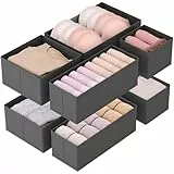 Lifewit 8 er Set Schubladen Organizer, Schrank Kleiderschrank Organizer Wickeltisch Schubladen Ordnungssystem für Garderobe Schlafzimmer für Kleidung, Kinderkleidung, Socken, Unterwäsche, Grau