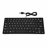 Computertastatur, 78-Tasten-Ultra-Thin-Tastatur mit USB-Schnittstelle, Schwarz/Weiß USB-Tastatur mit Kabel für Notebook/Desktop(Schwarz)