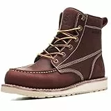 SL-Saint Handgefertigte Wasserdichte Weiche Moc Toe Stiefel Klassische Echtlederstiefel Knöchel (RotBraun Keil, Erwachsene, Herren, 42.5, Numerisch, EU Schuhgrößensystem, M)