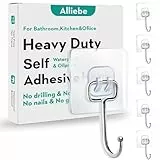 Alliebe Haken zum Aufhängen,10-Pack Halten 44lb (Max),große Haken zum Aufhängen Heavy Duty,wasserdichte klebende Wandhaken,Schlafzimmer,Wohnzimmer,Küchen,Badezimmer klebrige Haken,Handtuchhaken