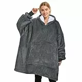 Catalonia Classy Übergroße Sherpa Hoodie Decke, Flauschige Kuscheldecke mit Ärmeln und Kapuze, Warme Oversized Kapuzenpulli Decke, Tragbare Decke zum Anziehen Geschenkidee für Damen Herren Kinder