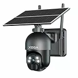 Xega 3G/4G LTE Überwachungskamera Aussen mit SIM Karte Kabellos Solar PTZ IP Kamera Outdoor mit 2K Farb-Nachtsicht 355°/95° Schwenkbar TF-Kartenslot PIR Erkennung 2-Wege-Audio IP66 Wasserdicht