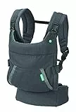 Infantino Cuddle Up Babytrage – Ergonomische Babytrage mit Teddy-Kapuze und verstellbaren Schultergurten – Für Säuglinge und Kleinkinder von 5,4-18 kg, grau