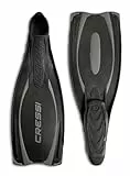 Cressi Reaction Pro Vollfußflosse für das Schnorcheln / Tauchen, uni, Reaction Pro Swim, schwarz / silber, 38/39