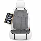 Walser Premium Sitzauflage Auto Nubo, 1 Sitzschoner Auto anthrazit, hochwertige Autositzauflage 1 Stück, Sitzbezug PKW Vordersitze im Alcantara-Look, Schonbezug Autositz, Autositzauflage Vordersitz