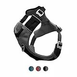 Kurgo Journey Air Hundegeschirr, Mit gepolstertem Brustteil und Rückgriff, Für Hunde von 2-5 kg, Größe XS, Schwarz/Grau