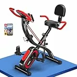SLUNSE 5-in-1 Heimtrainer Fahrrad mit App, Leises Hometrainer Fahrrad mit 16 Magnetwiderstand, Klappbar Ergometer Heimtrainer mit Flaschenhalter, Indoor Bike für Kardio-Training zu Hause, Bis 160KG