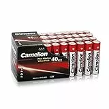 Camelion 11104003 - Batterien Plus Alkaline AAA / LR03, 40 Stück, Kapazität 1250 mAh, leistungsstarke Einwegbatterien für elektronische Alltagsgeräte zur optimalen Energieversorgung