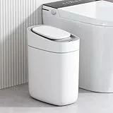 ELPHECO Automatischer Badezimmer-Mülleimer mit Deckel, Sensor, schlank, schmal, aus Kunststoff, wasserdichter Bewegungssensor, für Schlafzimmer, Wohnzimmer, schmalen Raum, 9,5 l